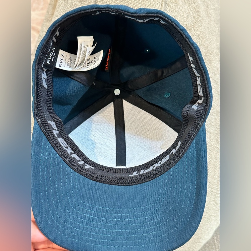RVCA Flexfit Hat in color Teal - Picture 8 of 10